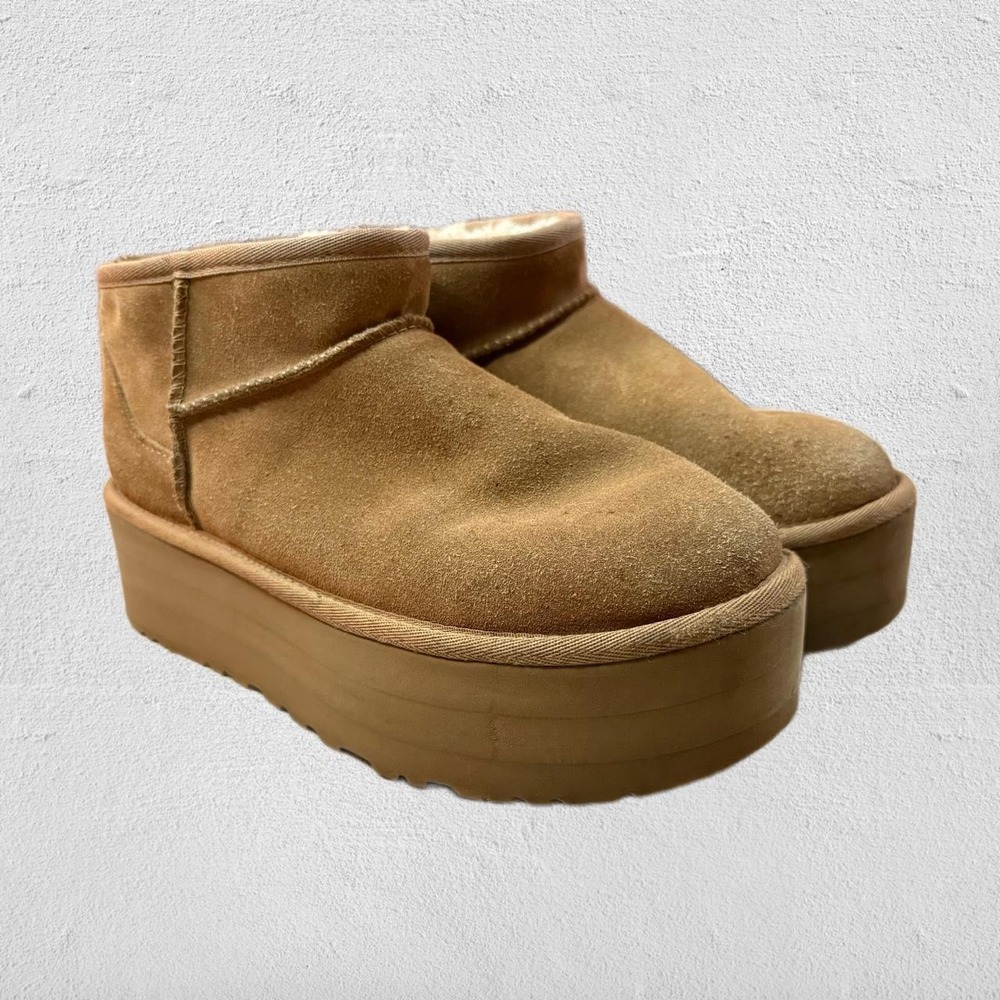 UGG Classic Ultra Mini Platform Boots Chestnut 8